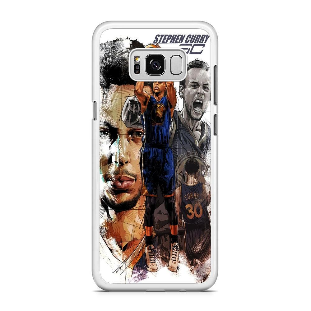 NBA Stephen Curry Samsung Galaxy S8 Case-Rubber / White (2D Case)-Xtracase