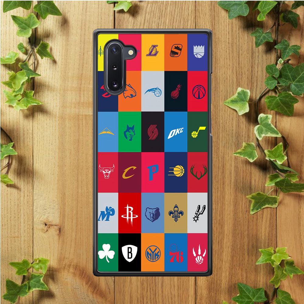 NBA Team Logos Samsung Galaxy Note 10 Case-Rubber / Black (2D Case)-Xtracase