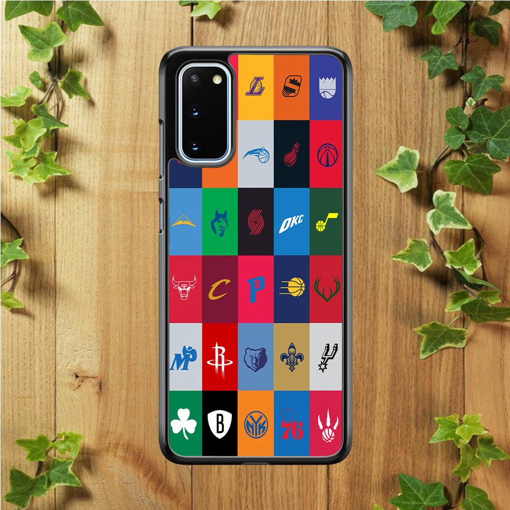 NBA Team Logos Samsung Galaxy S20 Case-Rubber / White (2D Case)-Xtracase