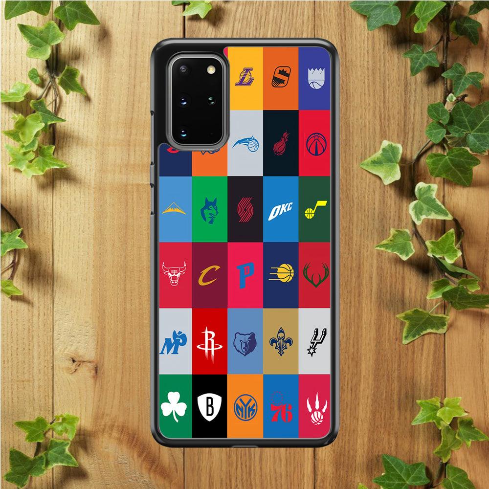 NBA Team Logos Samsung Galaxy S20 Plus Case-Rubber / White (2D Case)-Xtracase