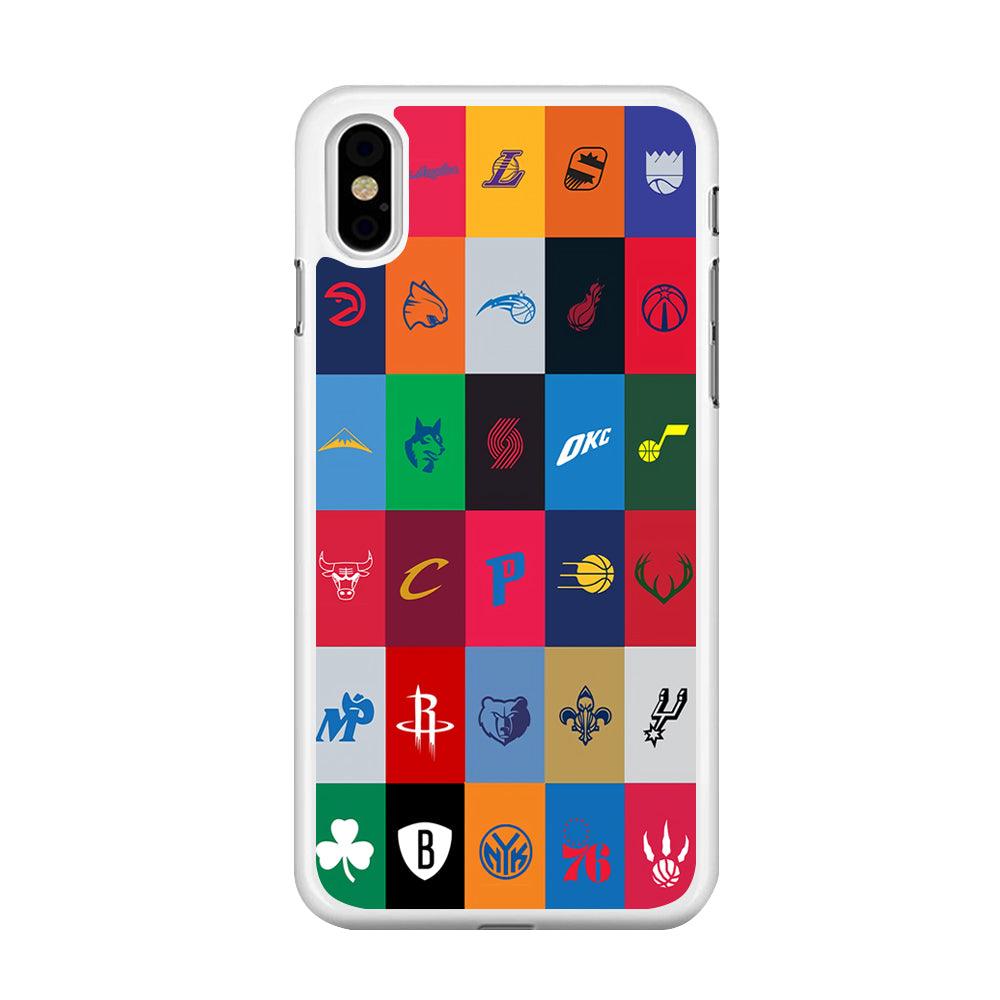 NBA Team Logos iPhone Xs Max Case-Rubber / White (2D Case)-Xtracase