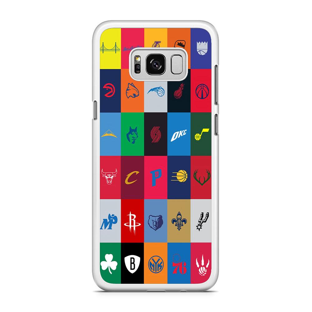 NBA Team Logos Samsung Galaxy S8 Case-Rubber / White (2D Case)-Xtracase