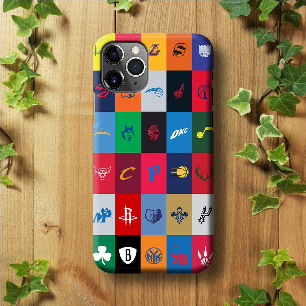 NBA Team Logos iPhone 11 Pro Max Case-Plastic / Full Wrap (3D Case)-Xtracase