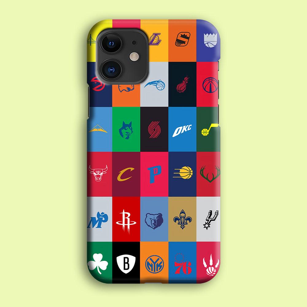 NBA Team Logos iPhone 12 Case-Plastic / Full Wrap (3D Case)-Xtracase