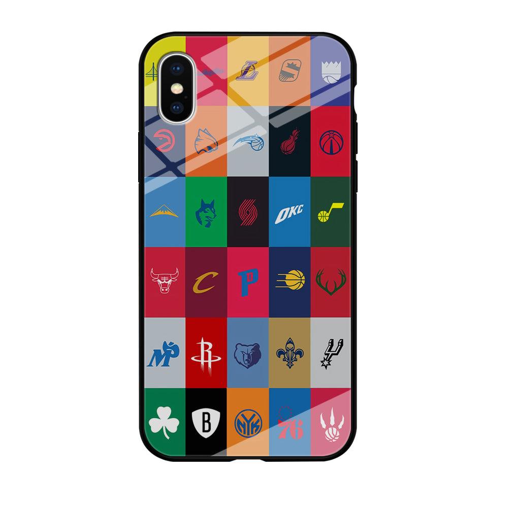 NBA Team Logos iPhone Xs Case-Tempered Glass Case-Xtracase