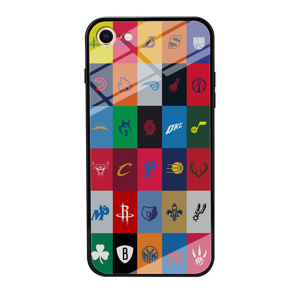 NBA Team Logos iPhone 7 Case-Tempered Glass Case-Xtracase