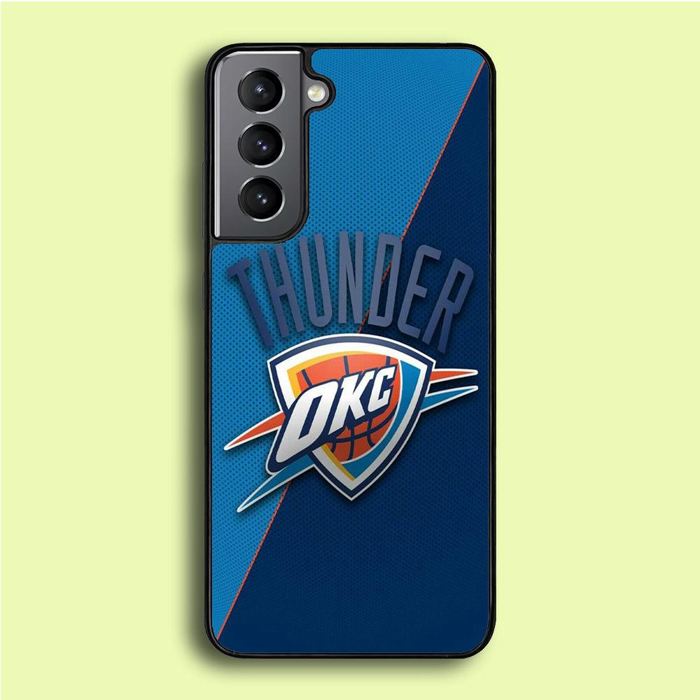 NBA Thunder Basketball 001 Samsung Galaxy S21 Plus Case-Rubber / Black (2D Case)-Xtracase