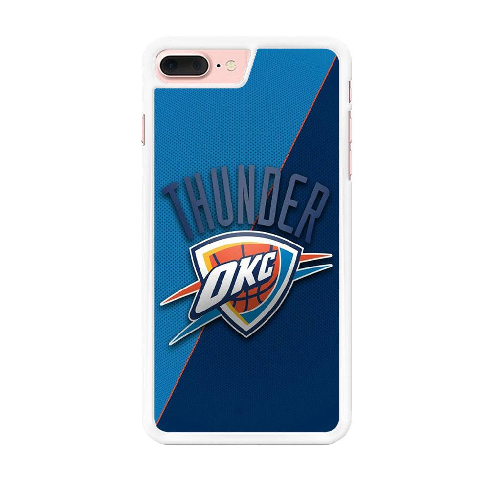 NBA Thunder Basketball 001 iPhone 8 Plus Case-Rubber / White (2D Case)-Xtracase