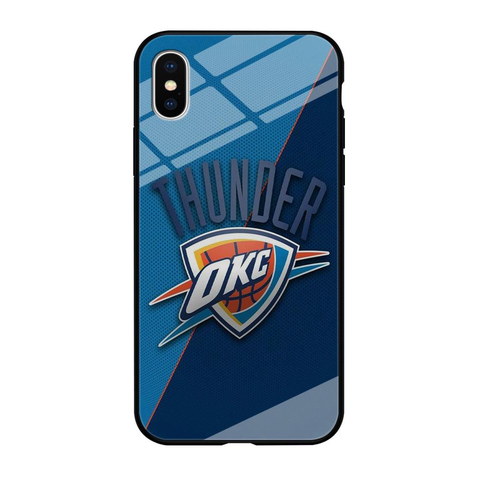 NBA Thunder Basketball 001 iPhone Xs Case-Tempered Glass Case-Xtracase