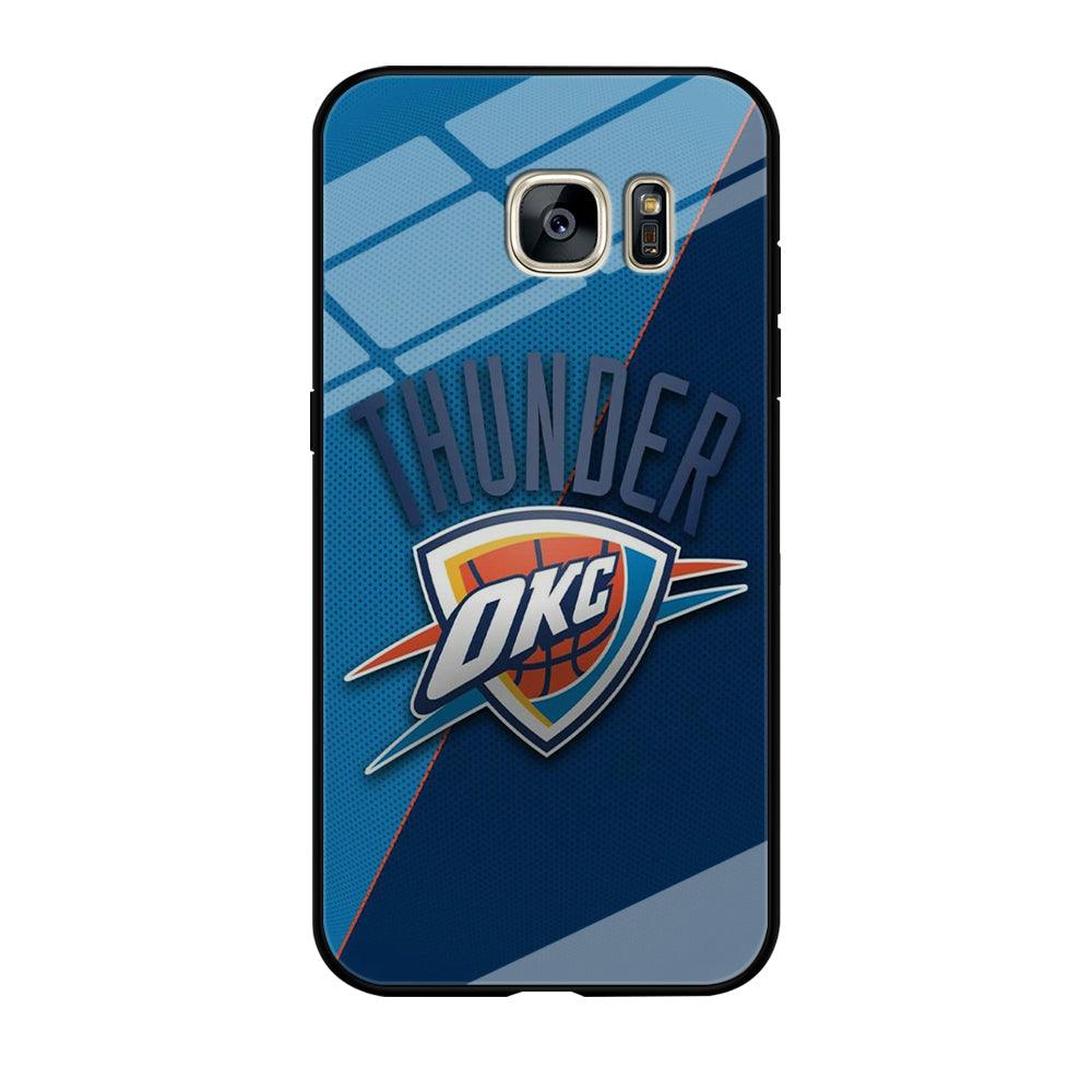 NBA Thunder Basketball 001 Samsung Galaxy S7 Edge Case-Tempered Glass Case-Xtracase