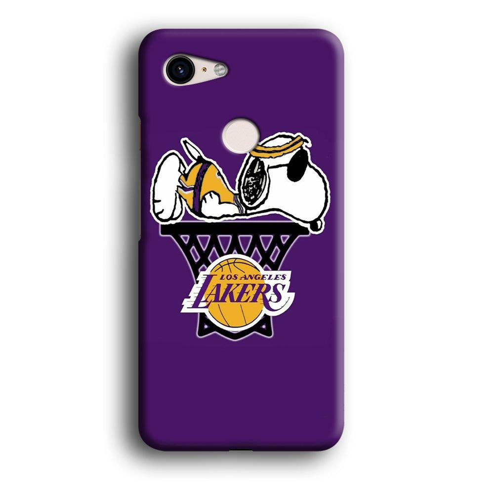 NBA Lakers Snoopy Basketball Google Pixel 3 XL 3D Case-Xtracase