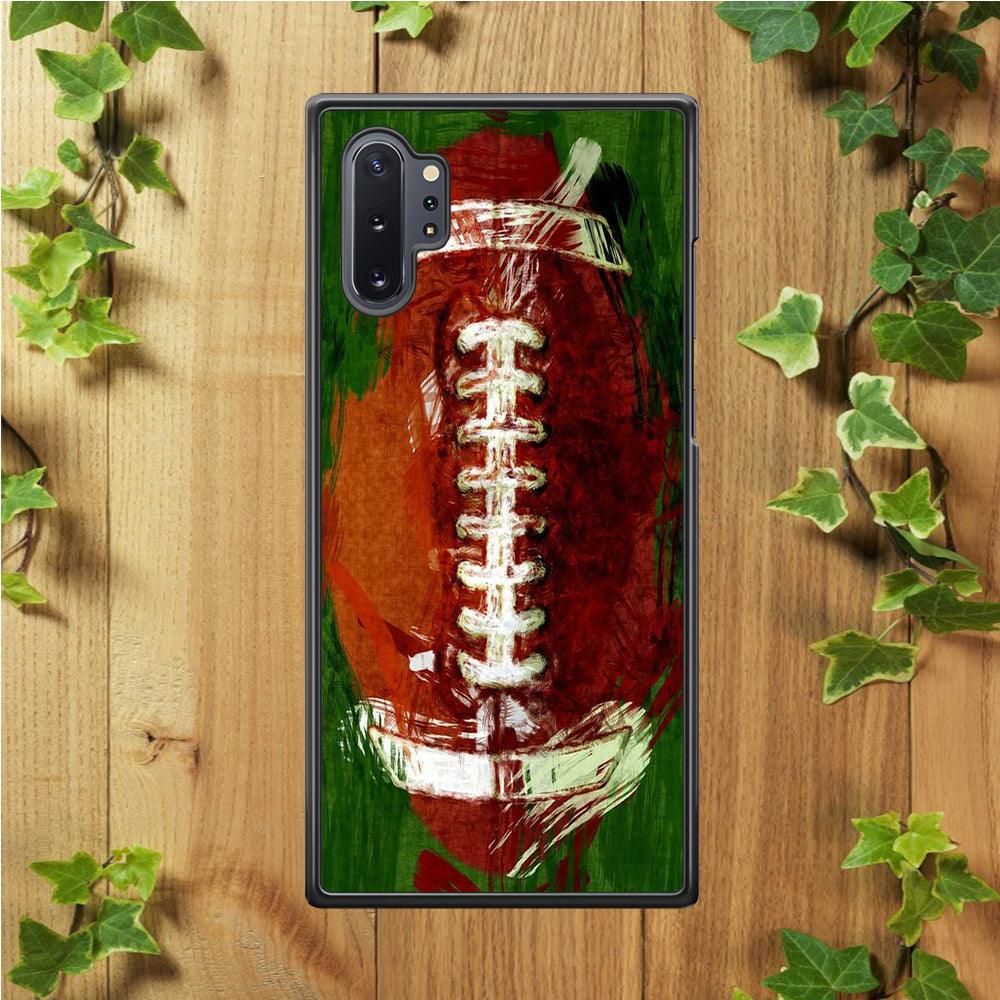 NFL American Football Art Samsung Galaxy Note 10 Plus Case-Rubber / White (2D Case)-Xtracase