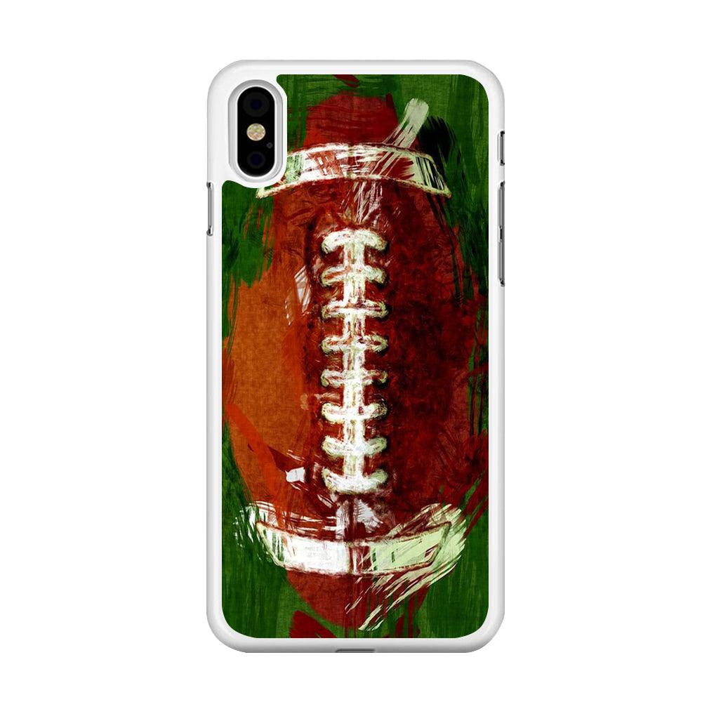 NFL American Football Art iPhone Xs Case-Rubber / White (2D Case)-Xtracase