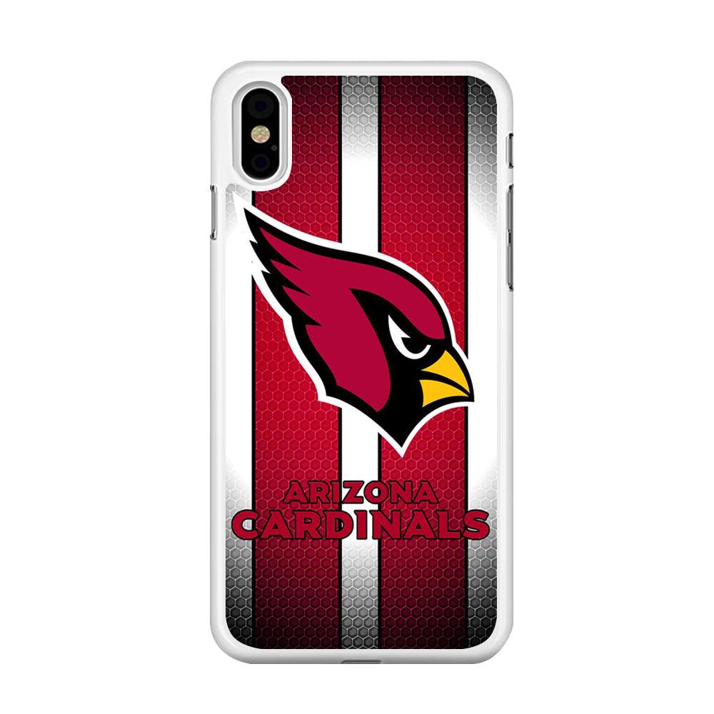 NFL Arizona Cardinals 001 iPhone X Case-Rubber / White (2D Case)-Xtracase