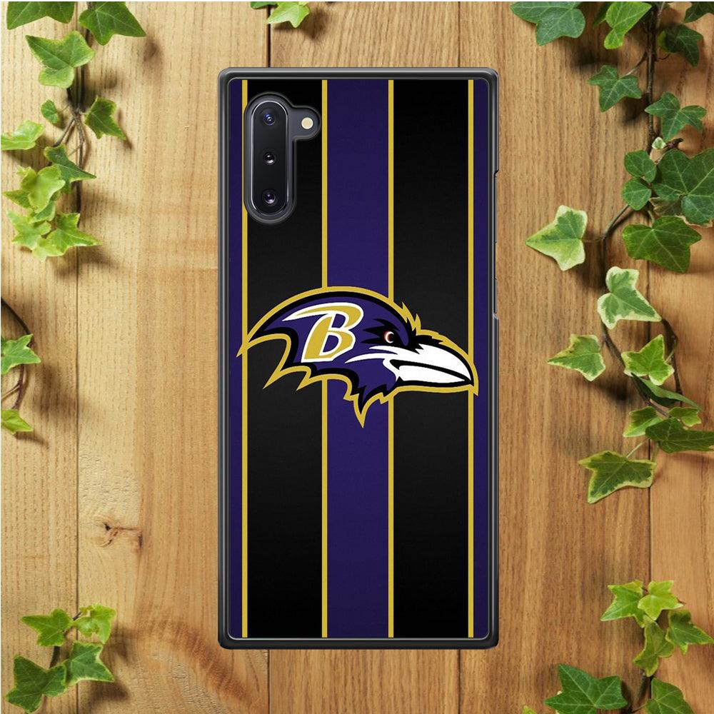 NFL Baltimore Ravens 001 Samsung Galaxy Note 10 Case-Rubber / White (2D Case)-Xtracase