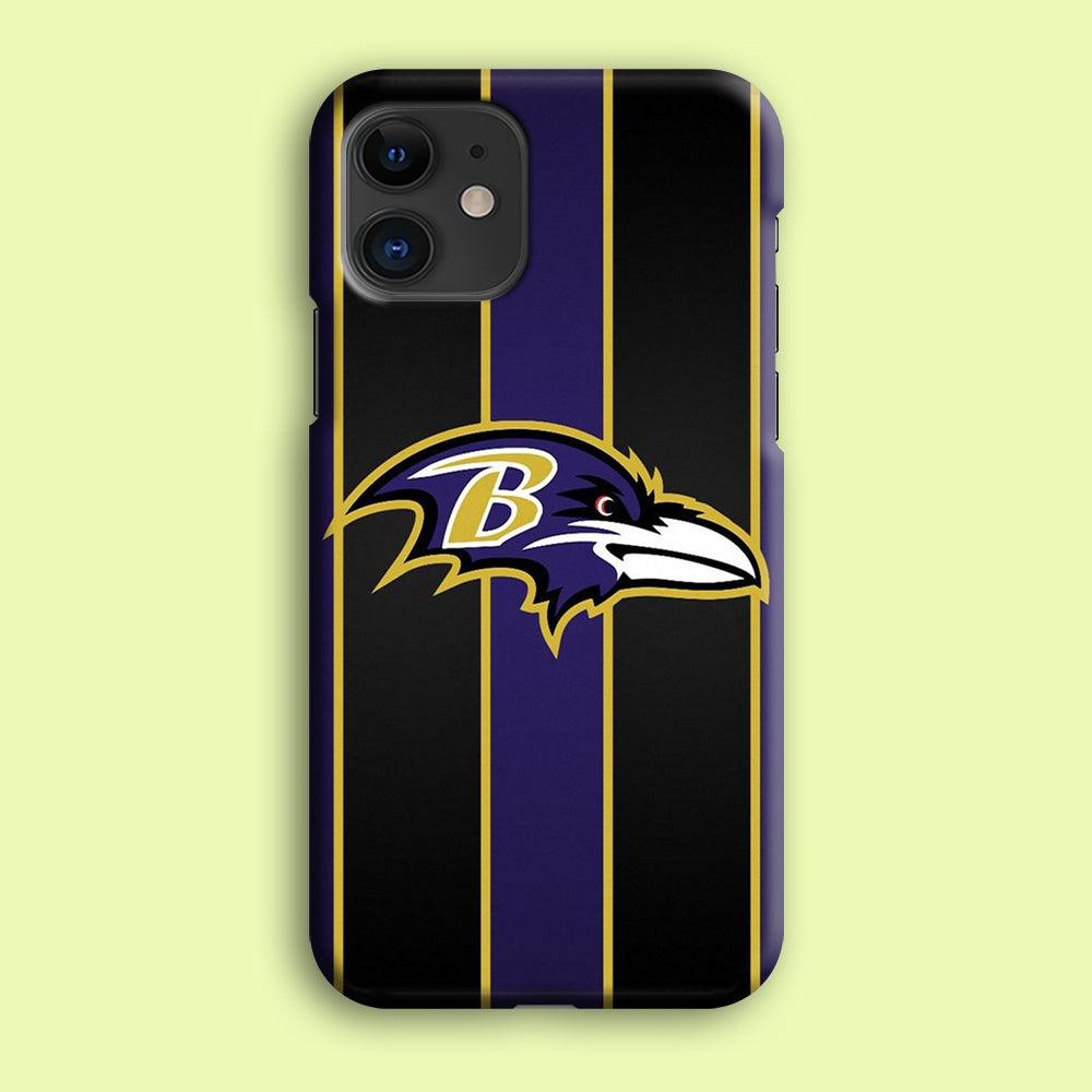 NFL Baltimore Ravens 001 iPhone 12 Mini Case-Plastic / Full Wrap (3D Case)-Xtracase