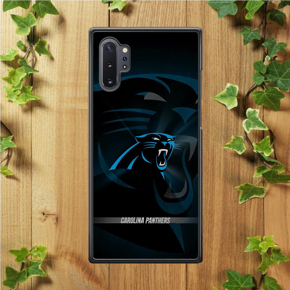 NFL Carolina Panthers 001 Samsung Galaxy Note 10 Plus Case-Rubber / White (2D Case)-Xtracase