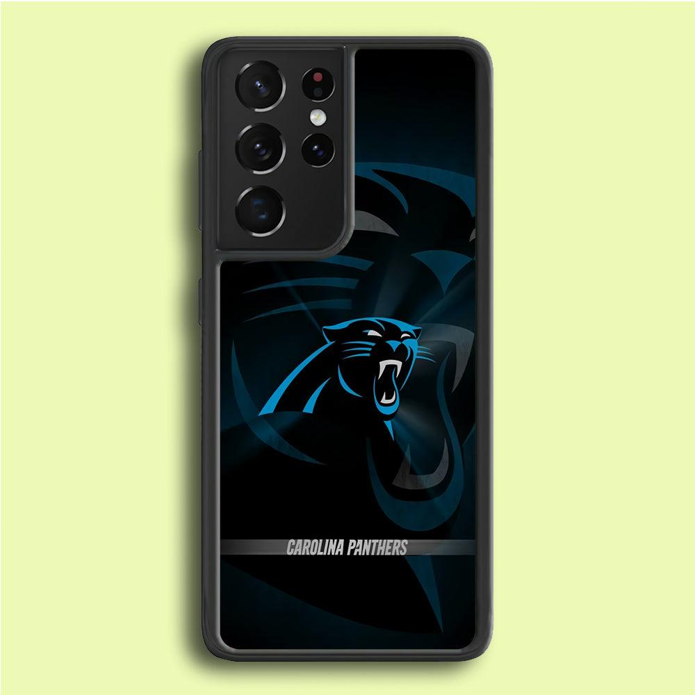 NFL Carolina Panthers 001 Samsung Galaxy S21 Ultra Case-Rubber / Black (2D Case)-Xtracase