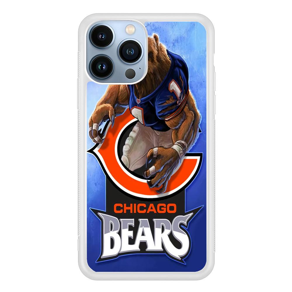 NFL Chicago Bears 001 iPhone 13 Pro Case-Rubber / White (2D Case)-Xtracase
