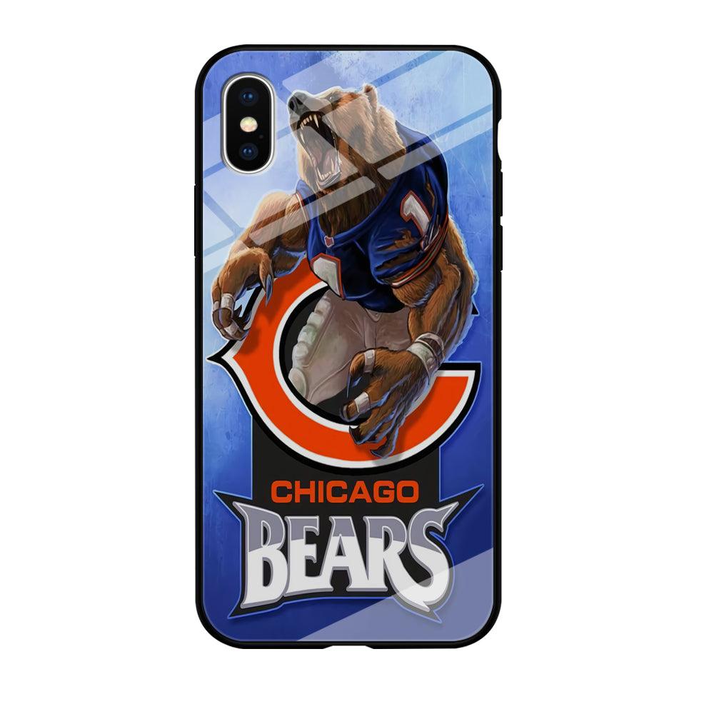 NFL Chicago Bears 001 iPhone X Case-Tempered Glass Case-Xtracase