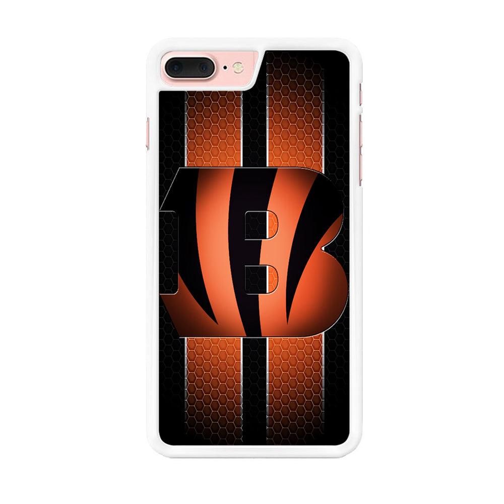 NFL Cincinnati Bengals 001 iPhone 8 Plus Case-Rubber / White (2D Case)-Xtracase
