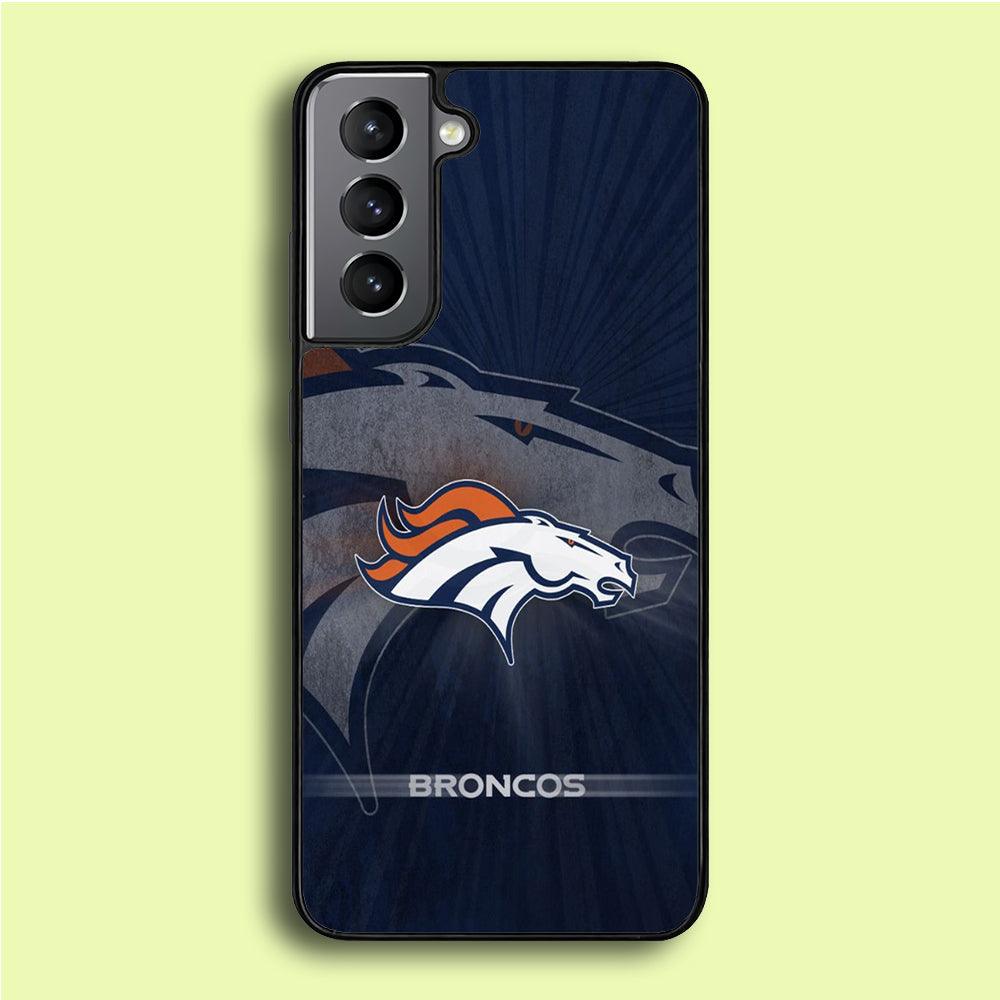 NFL Denver Broncos 001 Samsung Galaxy S21 Case-Rubber / White (2D Case)-Xtracase