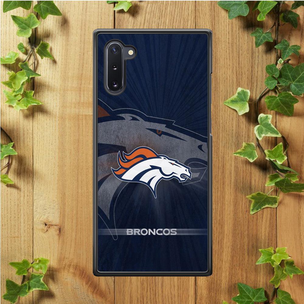 NFL Denver Broncos 001 Samsung Galaxy Note 10 Case-Rubber / White (2D Case)-Xtracase