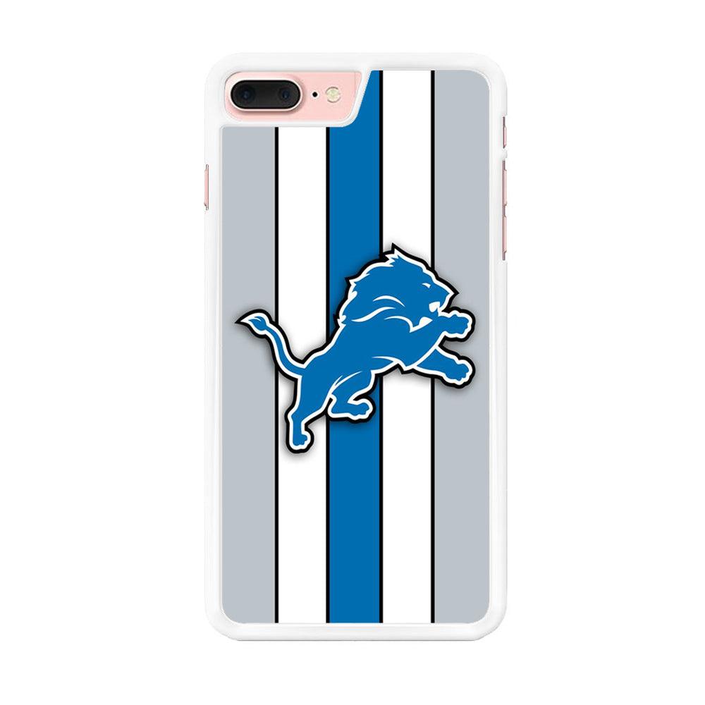 NFL Detroit Lions 001 iPhone 7 Plus Case-Rubber / White (2D Case)-Xtracase