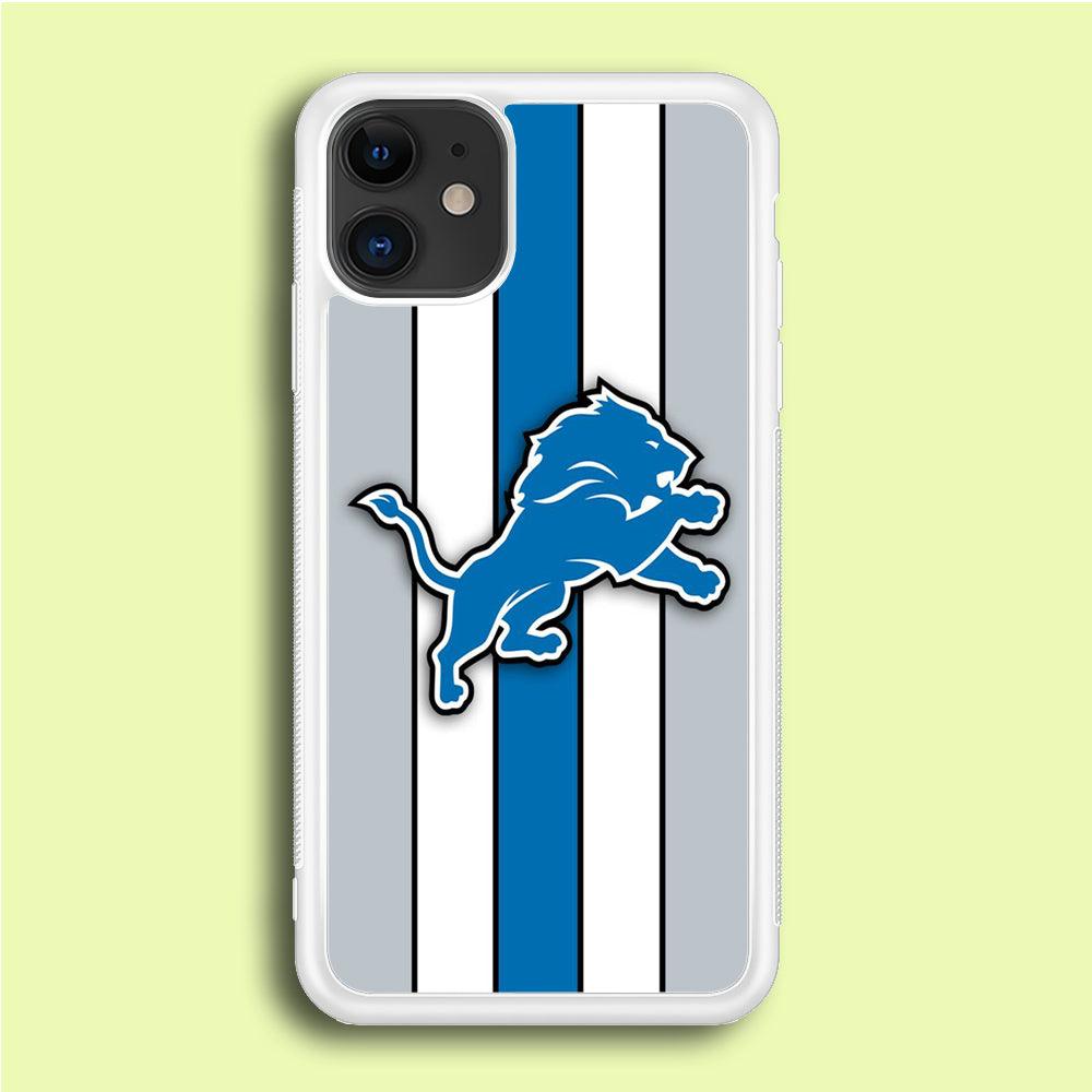 NFL Detroit Lions 001 iPhone 12 Mini Case-Rubber / White (2D Case)-Xtracase