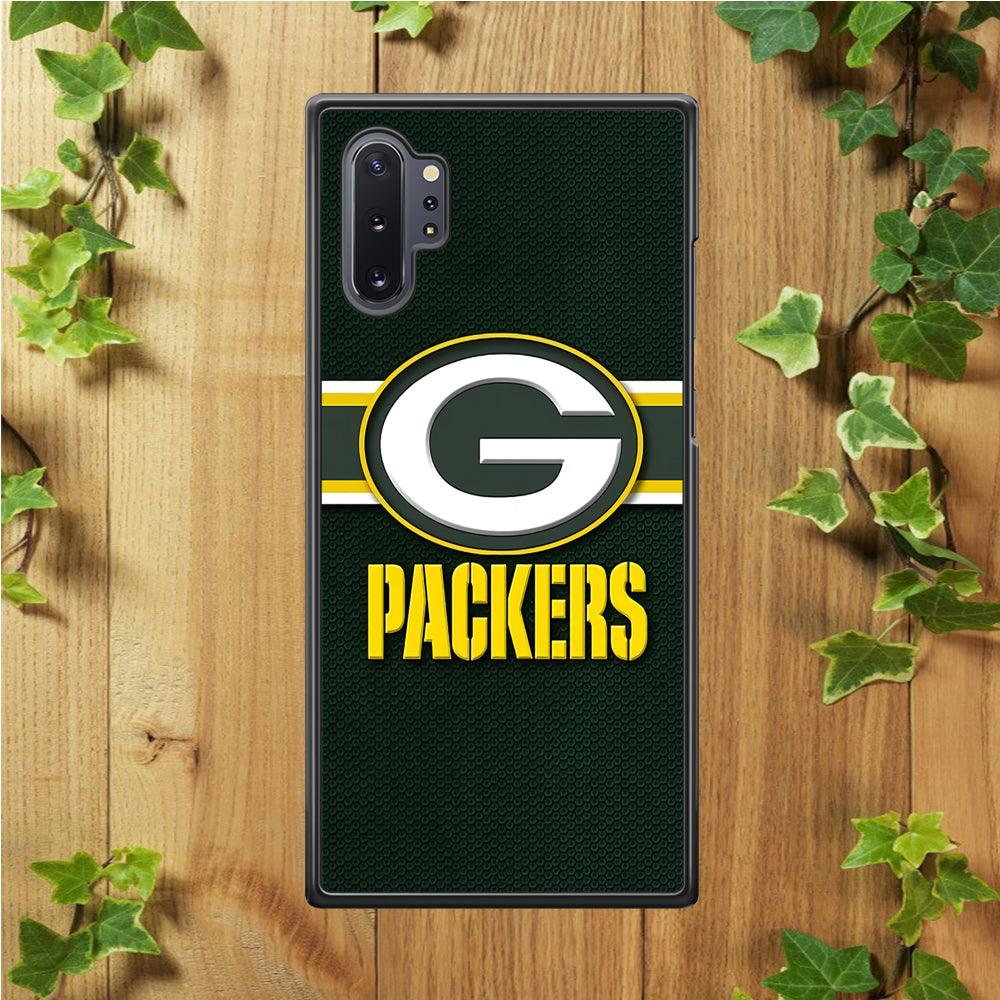 NFL Green Bay Packers 001 Samsung Galaxy Note 10 Plus Case-Rubber / Black (2D Case)-Xtracase