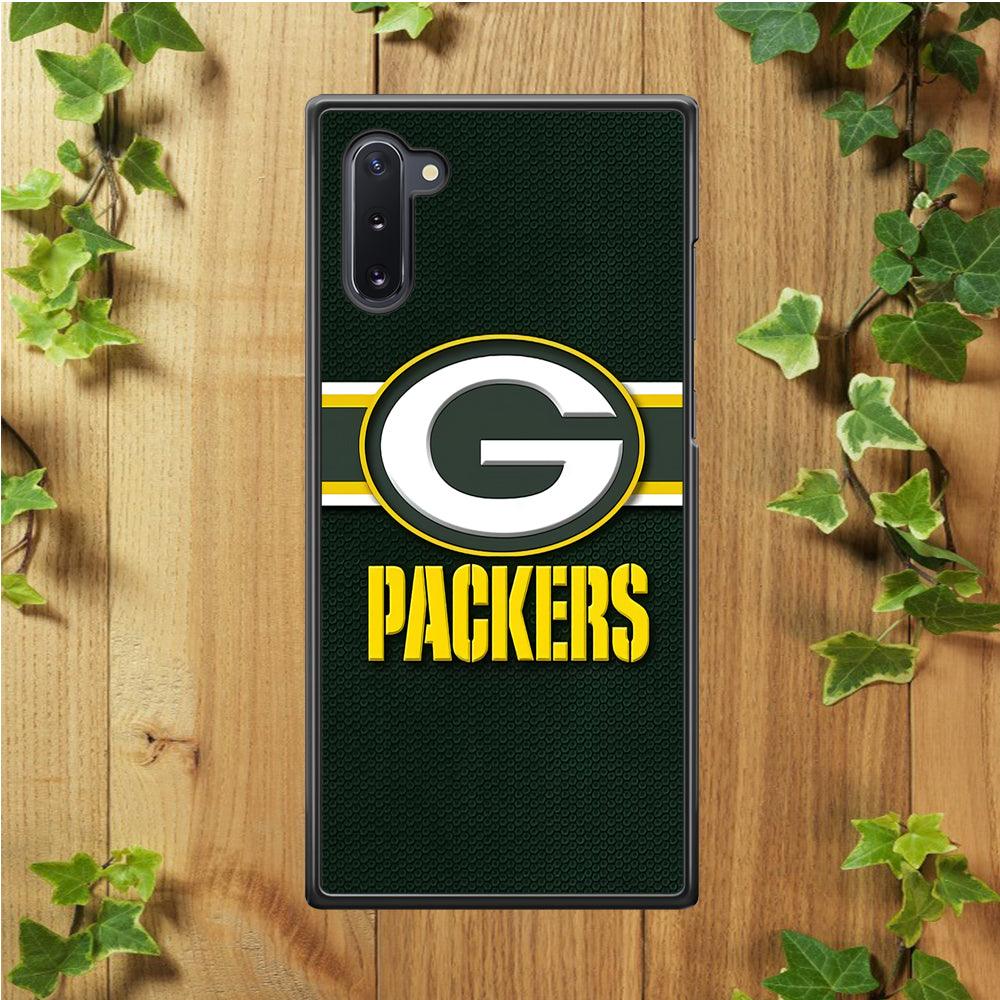 NFL Green Bay Packers 001 Samsung Galaxy Note 10 Case-Rubber / White (2D Case)-Xtracase
