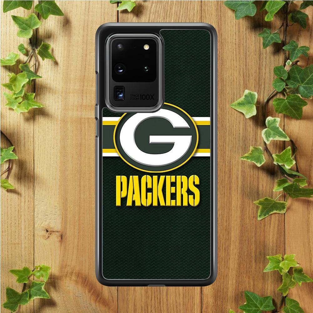 NFL Green Bay Packers 001 Samsung Galaxy S20 Ultra Case-Rubber / White (2D Case)-Xtracase