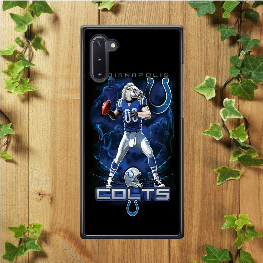 NFL Indianapolis Colts 001 Samsung Galaxy Note 10 Case-Rubber / White (2D Case)-Xtracase