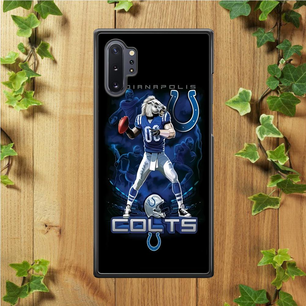 NFL Indianapolis Colts 001 Samsung Galaxy Note 10 Plus Case-Rubber / White (2D Case)-Xtracase