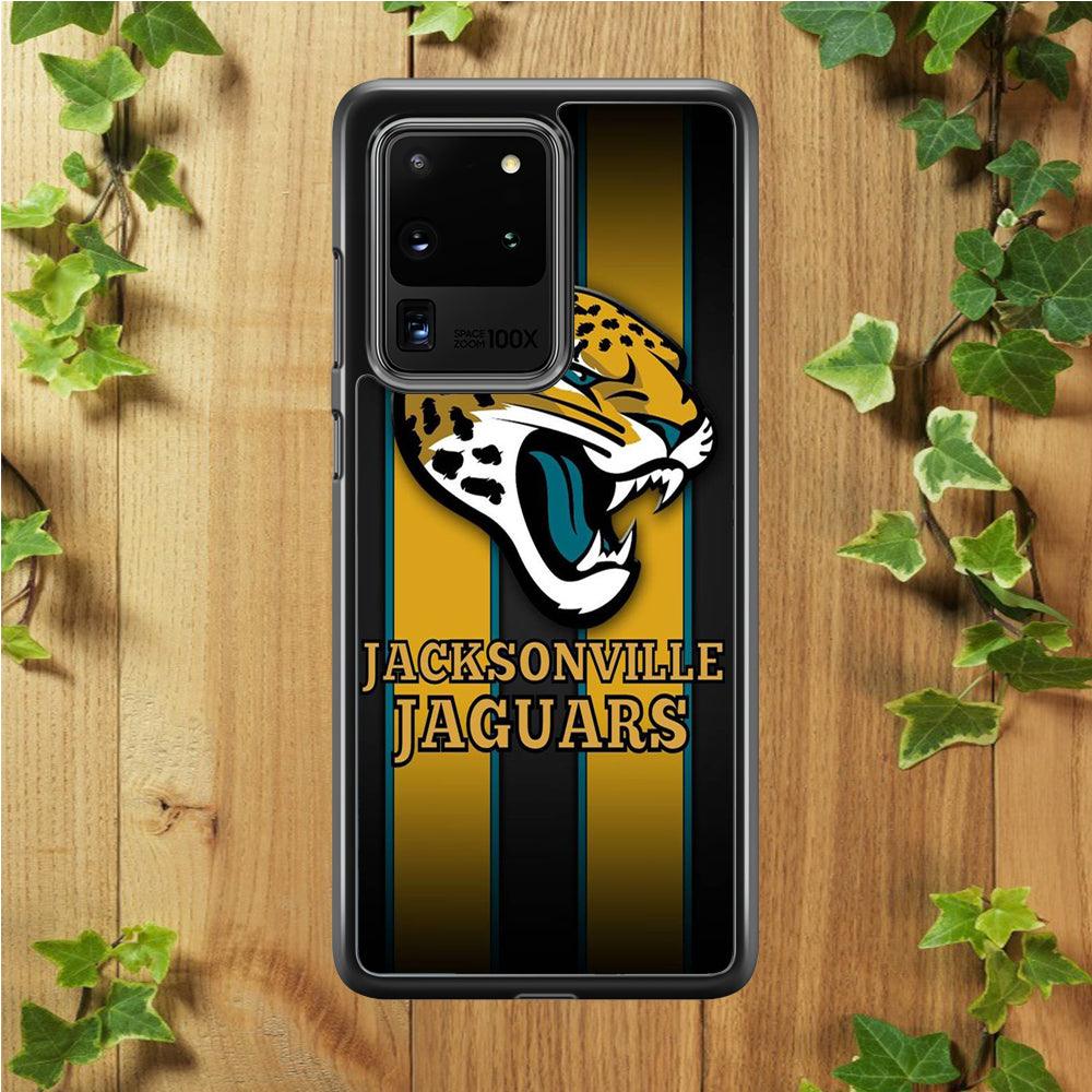 NFL Jacksonville Jaguars 001 Samsung Galaxy S20 Ultra Case-Rubber / Black (2D Case)-Xtracase