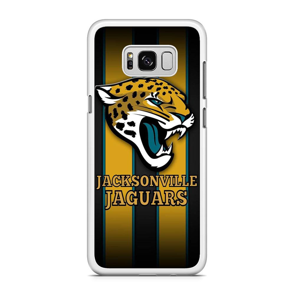 NFL Jacksonville Jaguars 001 Samsung Galaxy S8 Case-Rubber / White (2D Case)-Xtracase