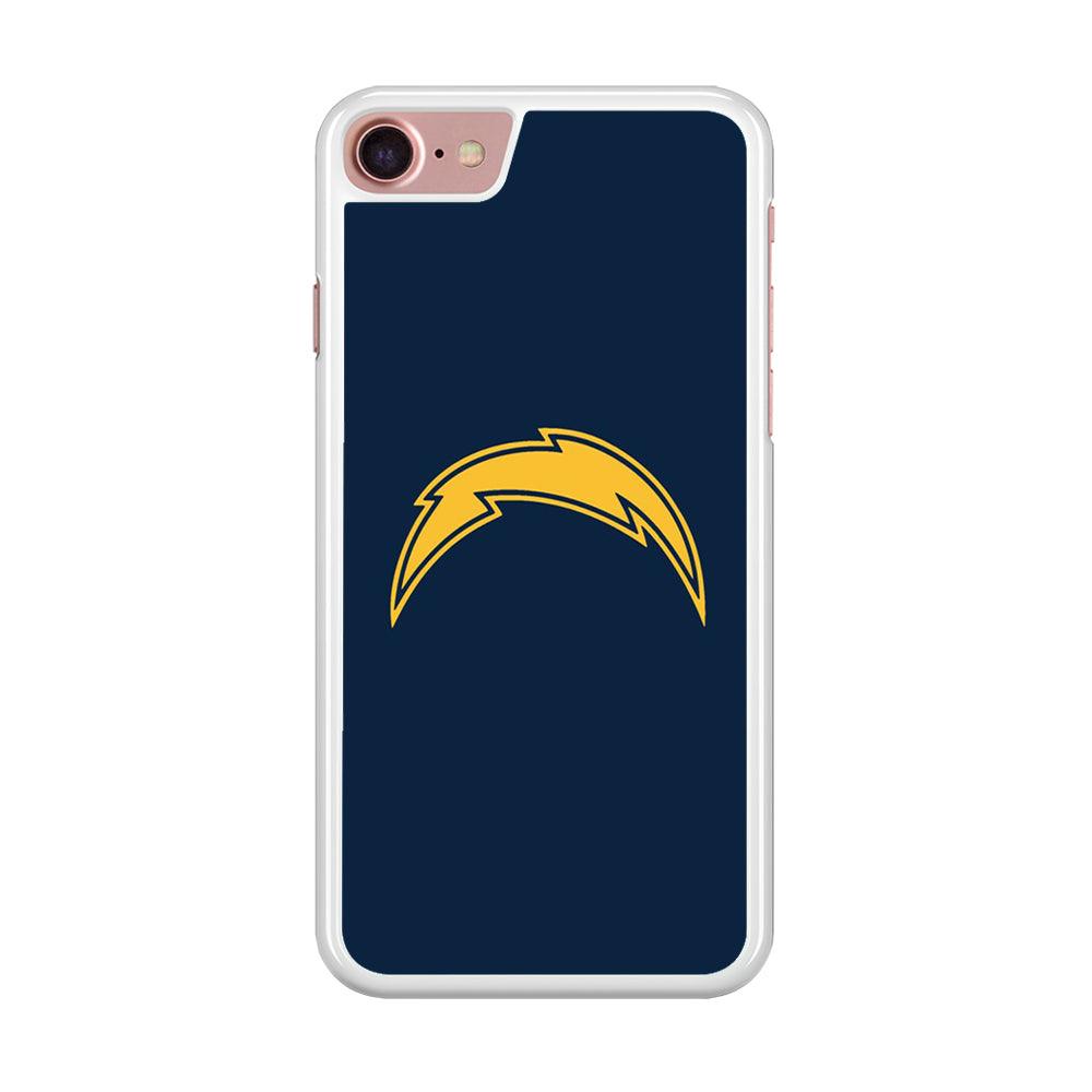 NFL Los Angeles Chargers 001 iPhone 8 Case-Rubber / White (2D Case)-Xtracase