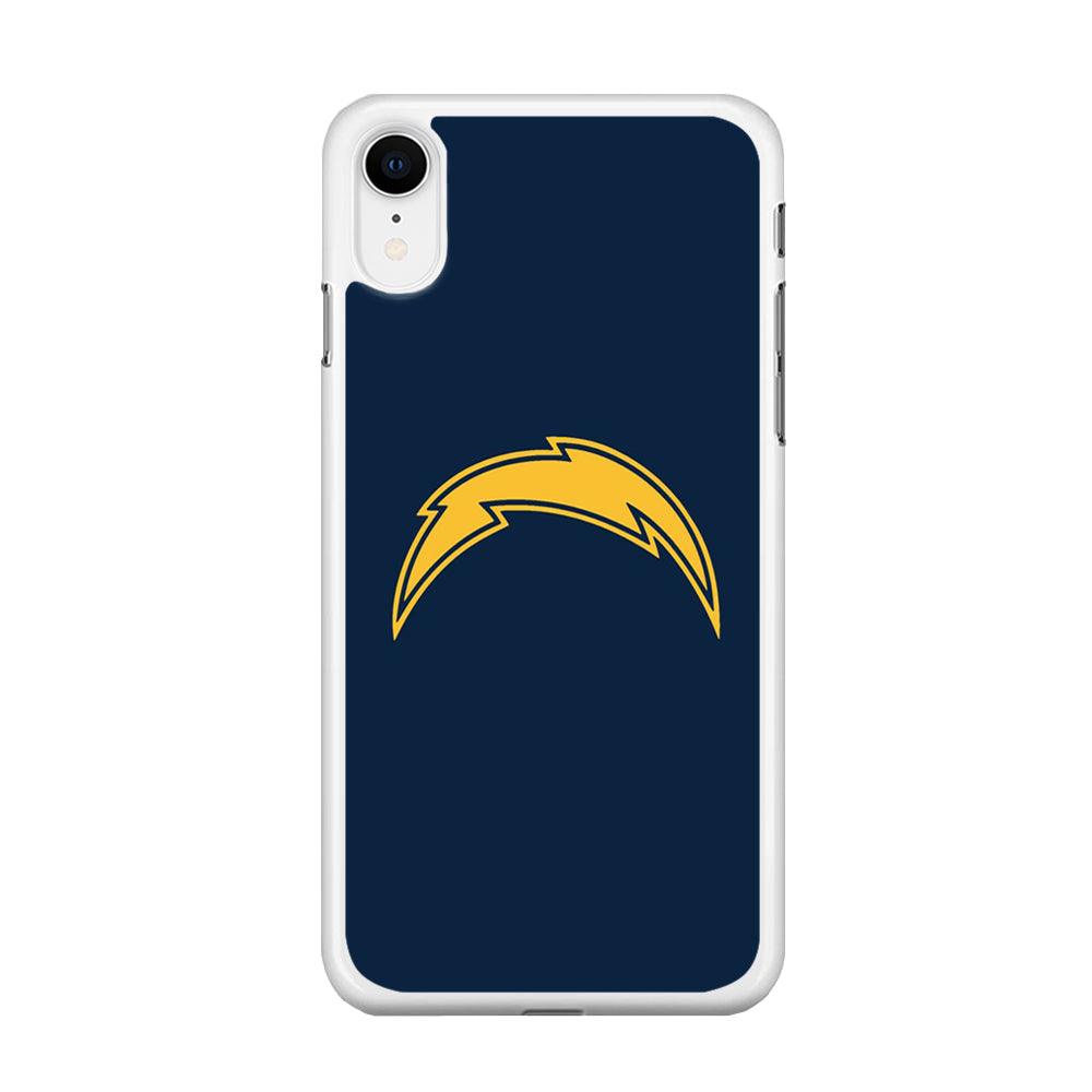 NFL Los Angeles Chargers 001 iPhone XR Case-Rubber / White (2D Case)-Xtracase