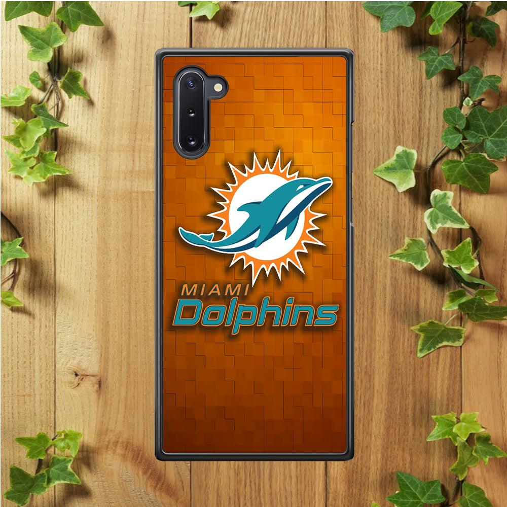 NFL Miami Dolphins 001 Samsung Galaxy Note 10 Case-Rubber / White (2D Case)-Xtracase