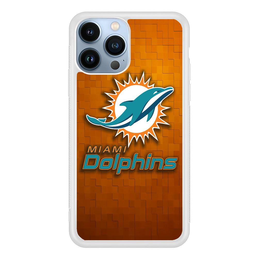NFL Miami Dolphins 001 iPhone 13 Pro Max Case-Rubber / White (2D Case)-Xtracase