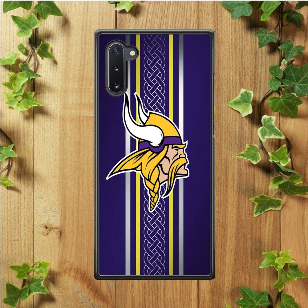 NFL Minnesota Vikings 001 Samsung Galaxy Note 10 Case-Rubber / White (2D Case)-Xtracase