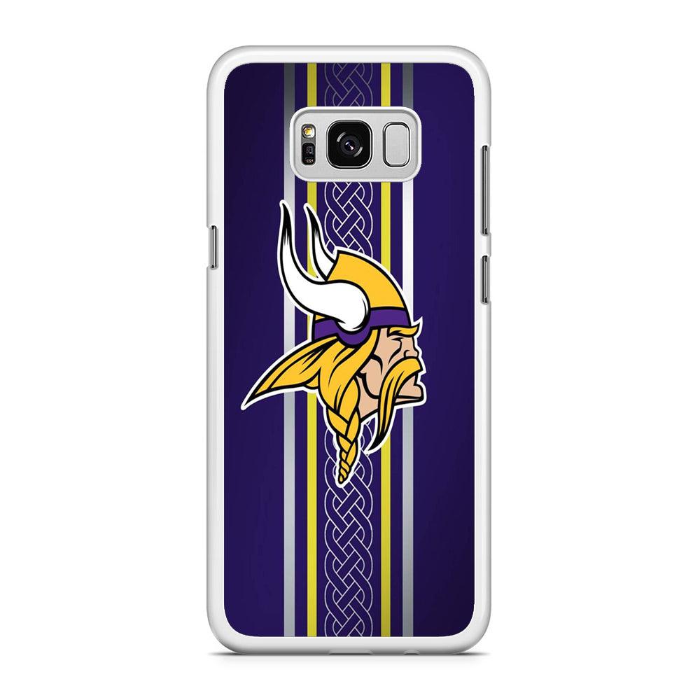 NFL Minnesota Vikings 001 Samsung Galaxy S8 Case-Rubber / White (2D Case)-Xtracase