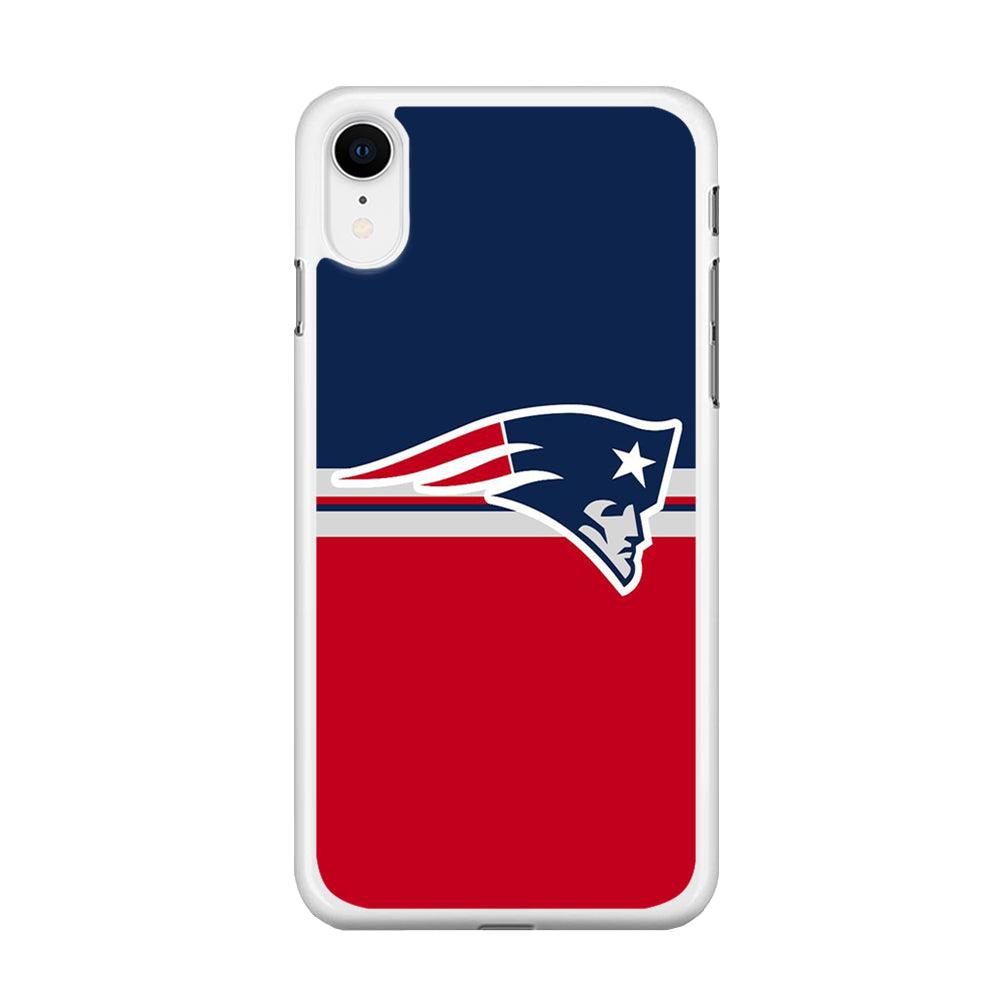 NFL New England Patriots 001 iPhone XR Case-Rubber / White (2D Case)-Xtracase