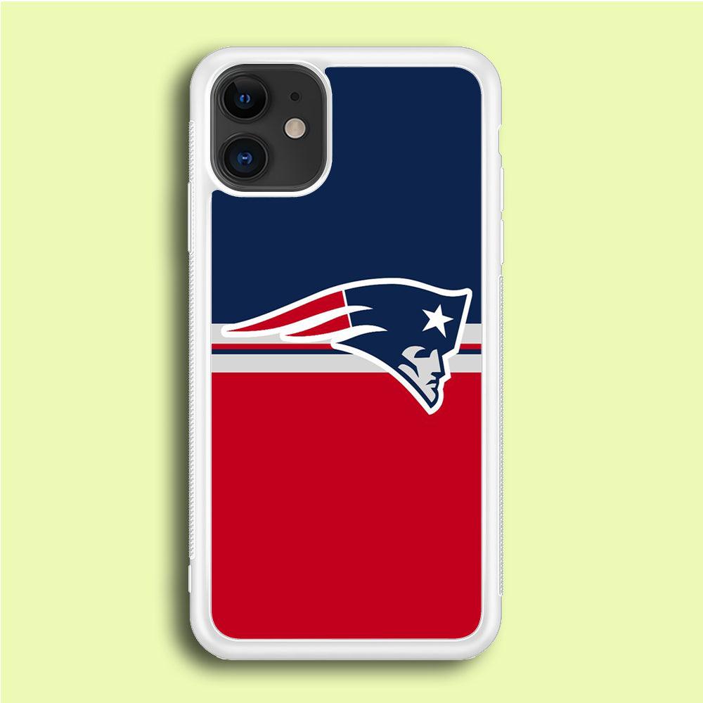 NFL New England Patriots 001 iPhone 12 Mini Case-Rubber / White (2D Case)-Xtracase