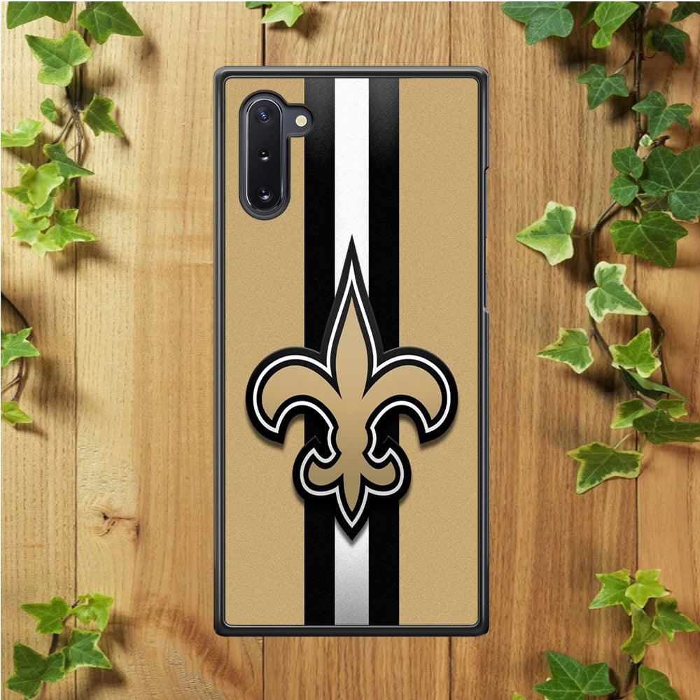 NFL New Orleans Saints 001 Samsung Galaxy Note 10 Case-Rubber / Black (2D Case)-Xtracase