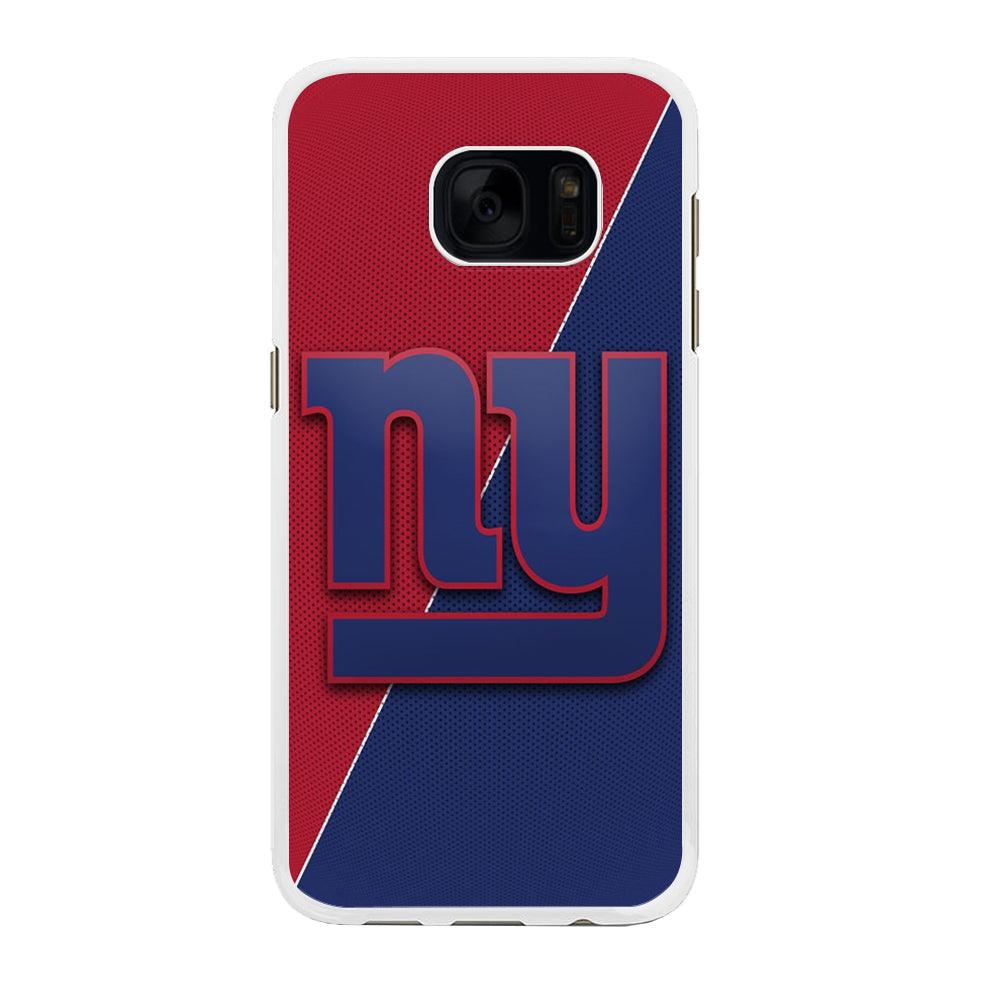 NFL New York Giants 001 Samsung Galaxy S7 Edge Case-Rubber / White (2D Case)-Xtracase