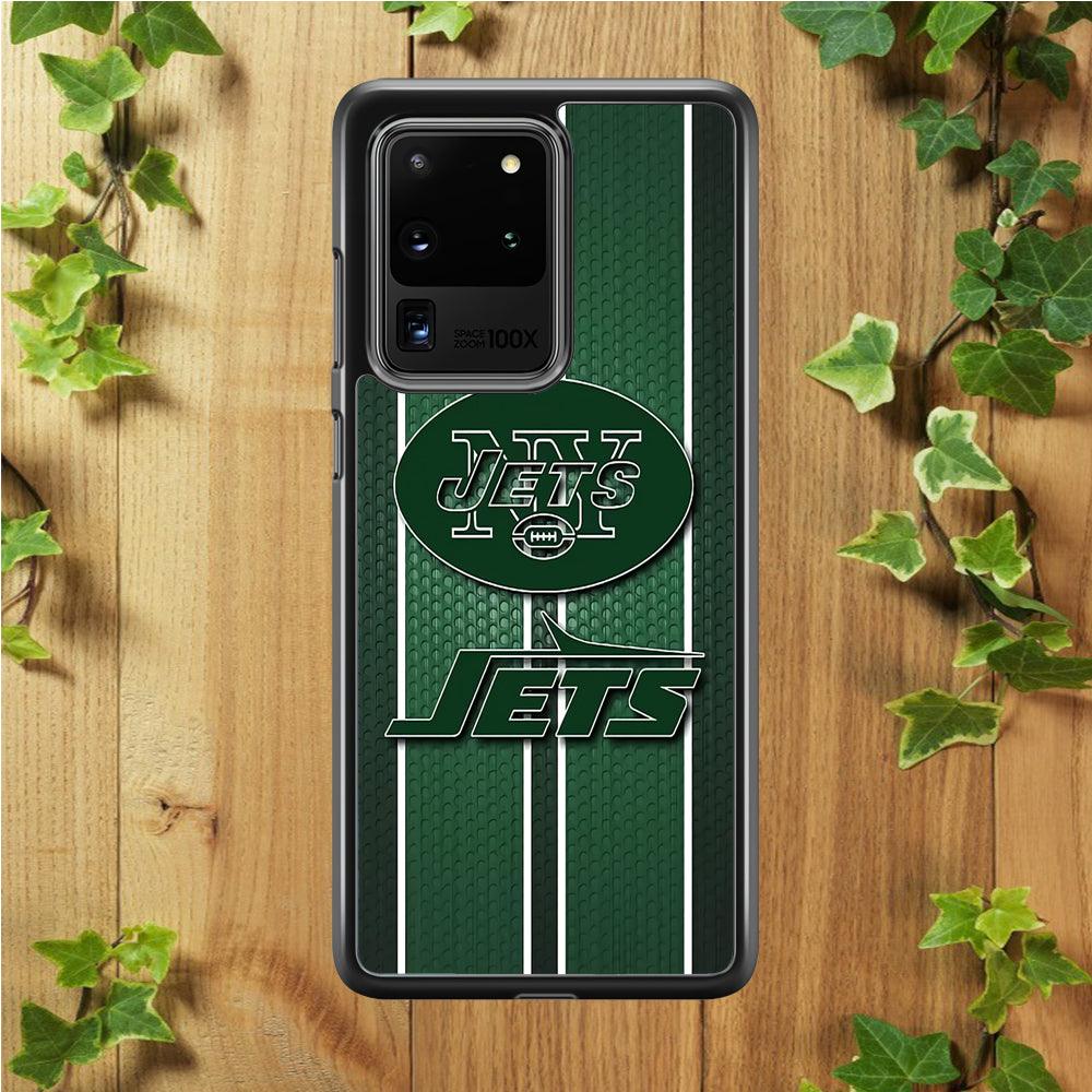 NFL New York Jets 001 Samsung Galaxy S20 Ultra Case-Rubber / White (2D Case)-Xtracase