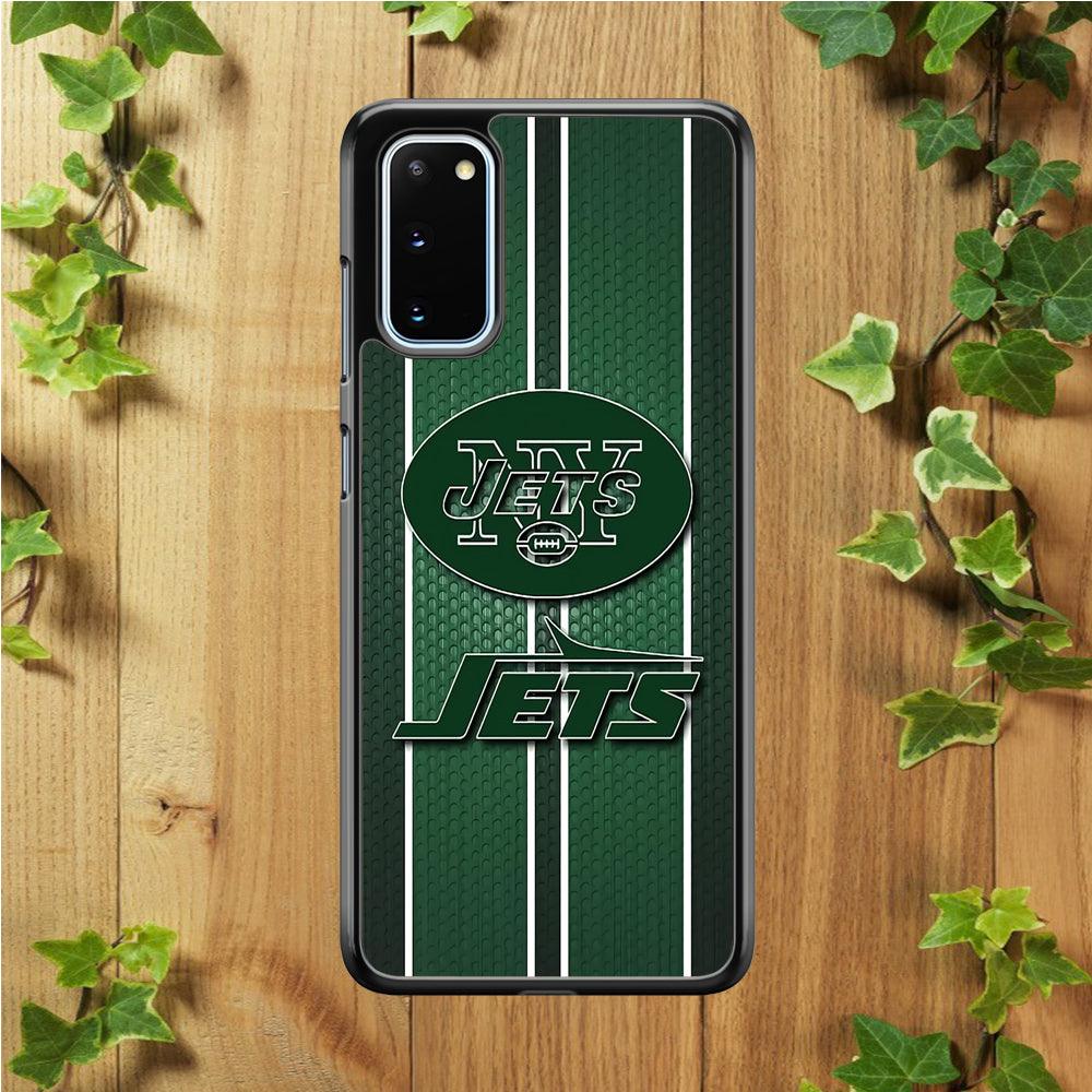 NFL New York Jets 001 Samsung Galaxy S20 Case-Rubber / White (2D Case)-Xtracase