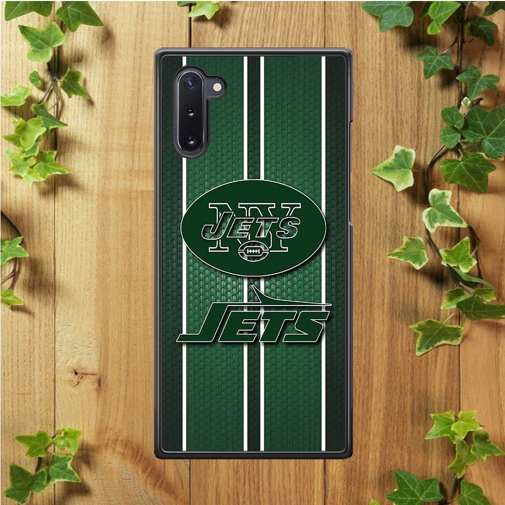 NFL New York Jets 001 Samsung Galaxy Note 10 Case-Rubber / White (2D Case)-Xtracase