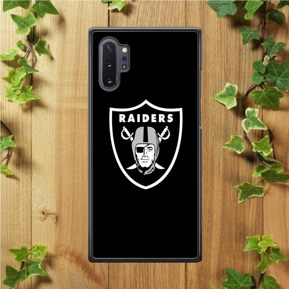 NFL Oakland Raiders 001 Samsung Galaxy Note 10 Plus Case-Rubber / White (2D Case)-Xtracase